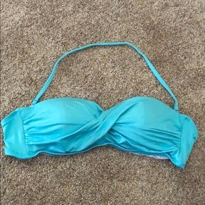 Aqua bandeau bikini top w/Strap!